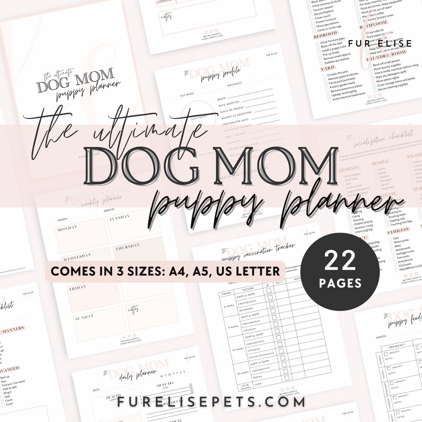Ultimate Dog Mom Puppy Planner - Fur Elise Pets